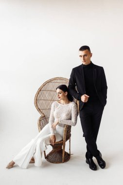 Studio poz harika genç çift