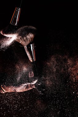 fırçalar, toz, yakın makyaj