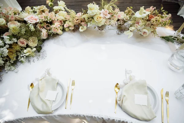 Gyönyörű Esküvő Napja Dekoráció Asztal — Stock Fotó