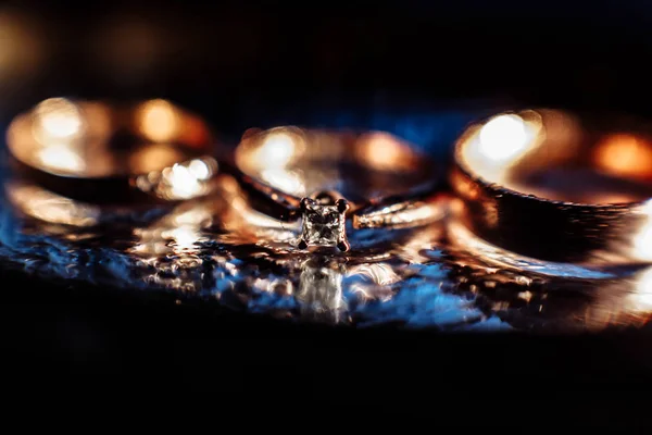 Hermosos Anillos Boda Cerca —  Fotos de Stock