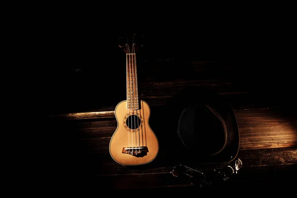 Классическая Гитара Темноте Искусство — стоковое фото