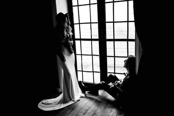 Beautiful Young Couple Posing Indoors — Stock Photo, Image