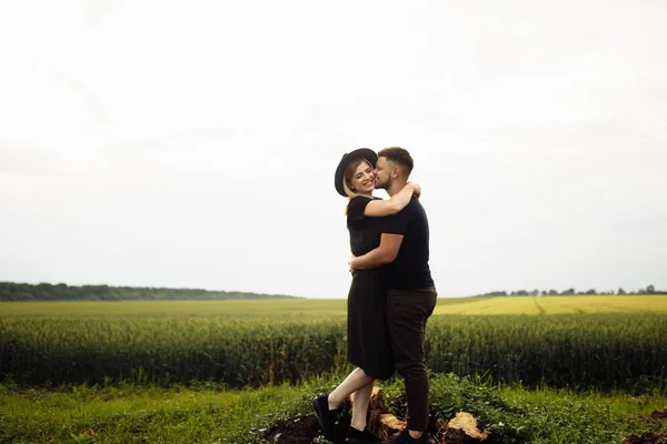 Beautiful Young Couple Hugging Outdoors — Stock Photo, Image