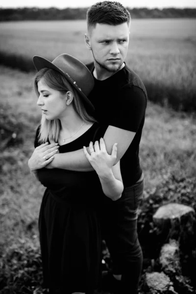 Beautiful Young Couple Hugging Outdoors — Stock Photo, Image