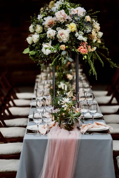 Gyönyörű Esküvő Napja Dekoráció Asztal — Stock Fotó