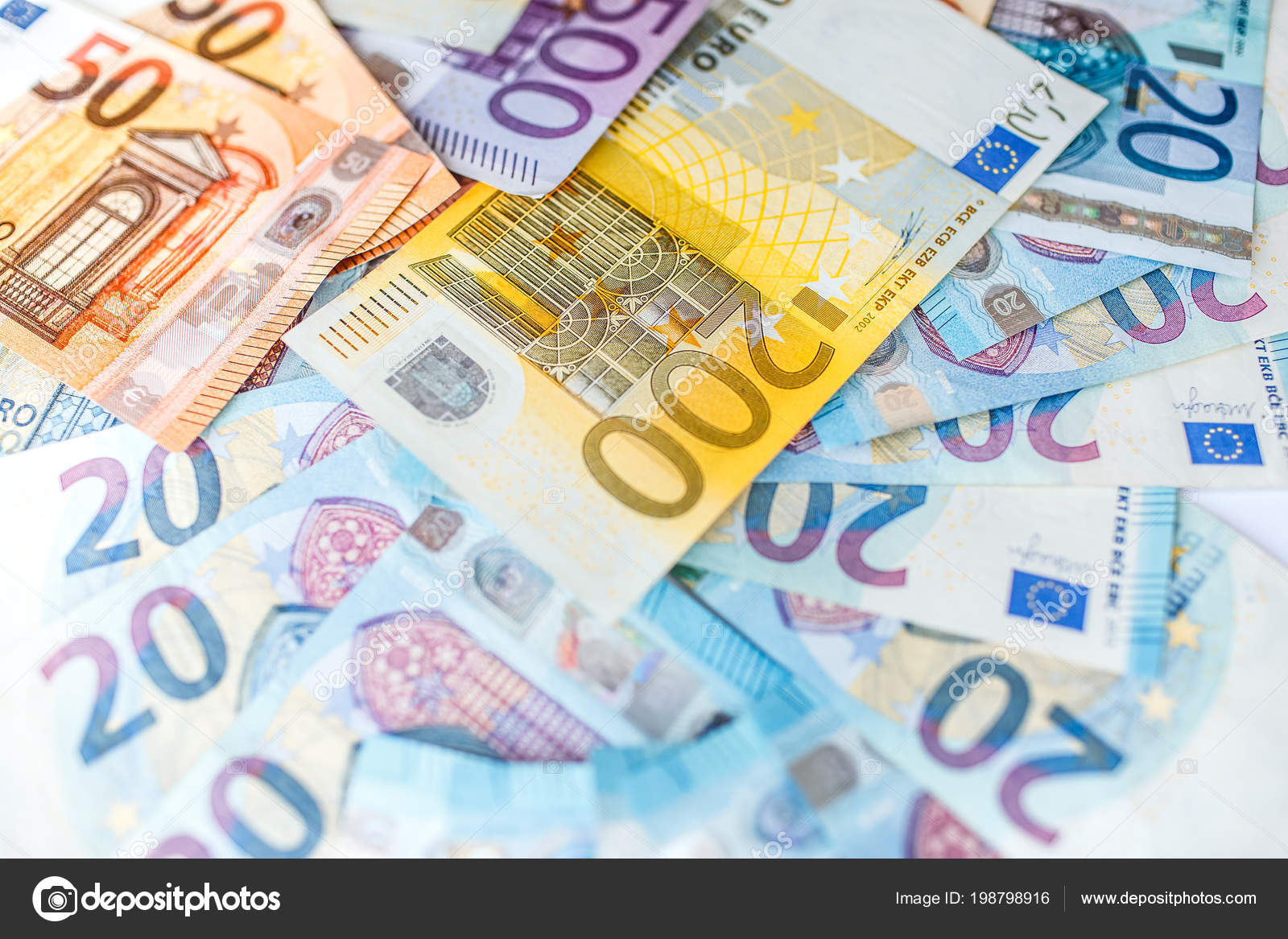 Close View Euro Banknotes Different Nominal Value — Stock Photo © DUBASYK  #198798916
