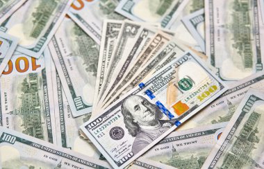 100 dolar faturaları arka plan. Para Amerikan yüz dolar faturaları.