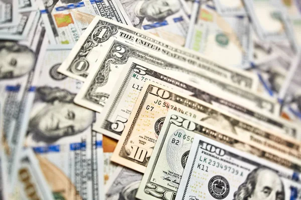 Bankbiljetten Van Verschillende Valuta Nominale Waarden Dollar Biljetten — Stockfoto