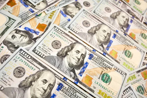 Achtergrond Van 100 Dollarbiljetten Geld Amerikaanse 100 Dollarbiljetten — Stockfoto