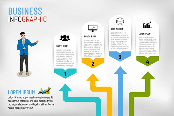 Vektor Illustration Infografik Vorlage Layout Design Für Präsentation Geschäftstreffen Marketing — Stockvektor