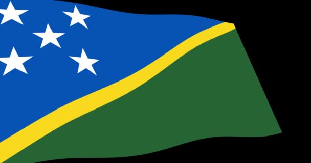 Animation Footage Solomon Islands Flag Slow Waving Black Background Perspective — Stock Video