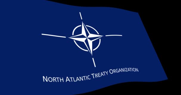 Animazione Filmato Della Nato Organizzazione Del Trattato Nord Atlantico Bandiera — Video Stock