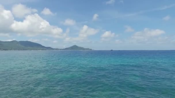 Belleza Naturaleza Turquesa Azul Ver Con Cielo Claro Las Vacaciones — Vídeo de stock