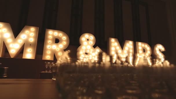 Retro Lightbox Theater Style Text Mrs Decoration Backdrop Wedding