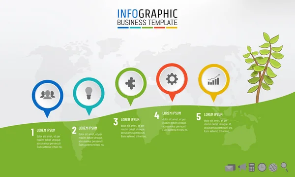 Üzleti Infographic Cég Mérföldkő Sablon Bemutatása Hegymászás Növekvő Siker Koncepció — Stock Vector