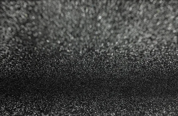 Black Glitter Met Bokeh Wazig Achtergrond Met Selectieve Aandacht Abstract — Stockfoto