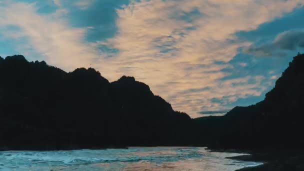 Bela Cronologia Aérea Nas Montanhas Nuvens Flutuam Pelo Céu Rio — Vídeo de Stock