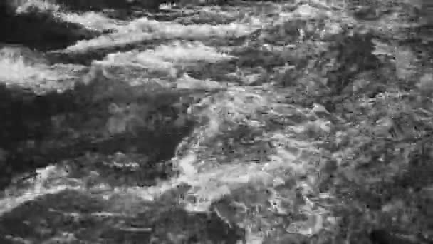 Mountain River Water Fast Closeup Water Beats Stones Rapid Flow — Stock Video