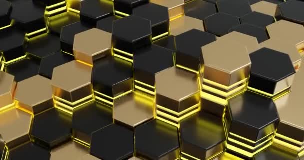 Hexagon Geometric Shapes Wave Movement Seamless Loop Motion Graphics — Stock Video