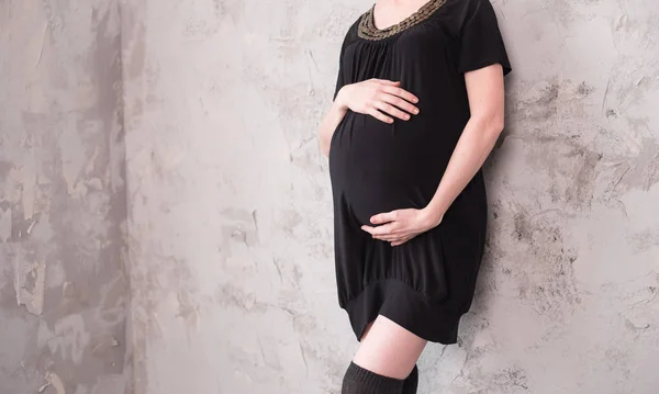 Pot Belly Pregnant Woman Pregnant Woman Twins — Stock Photo, Image