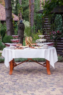 Mini sığır eti Burger, soğuk aperatifler, et ve Salatalar şenlikli masaya servis edilmektedir. Parti gıda, yemek tedarik.