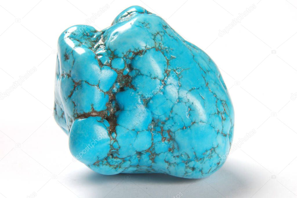 The stones turquoise on white background