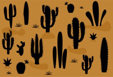 çizimler sevimli kaktüs ve succulents tencere ve bitkiler ile kümesi. kartları, davetiyeler veya etiket gibi kullanılabilir