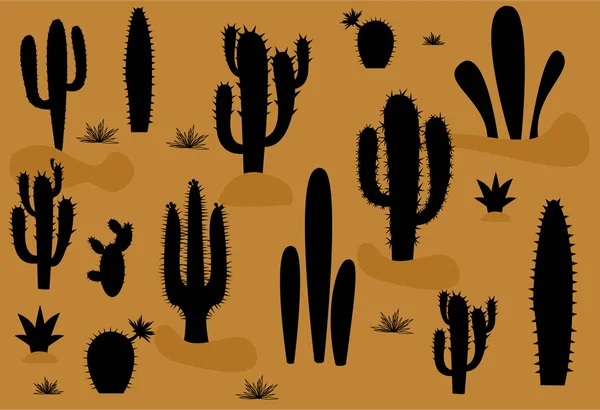çizimler sevimli kaktüs ve succulents tencere ve bitkiler ile kümesi. kartları, davetiyeler veya etiket gibi kullanılabilir