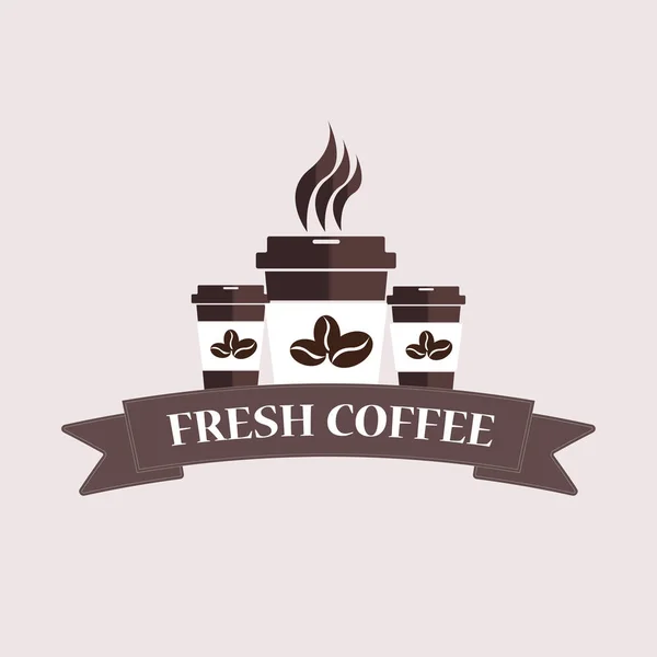 Wektor Coffee Shop Kubki Fasoli Kawy Sprzęt Ikony Dla Coffeehouse — Wektor stockowy