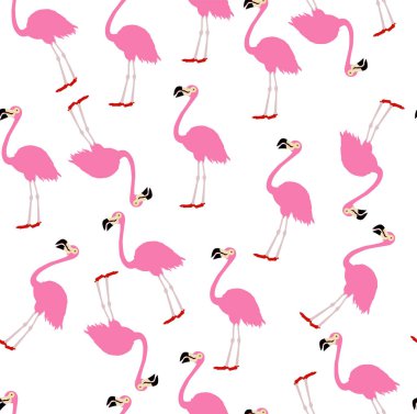 Dikişsiz flamingo desen vektör çizim