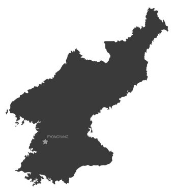 siyah haritayla Pyongyang sermaye Şehir Kuzey Kore