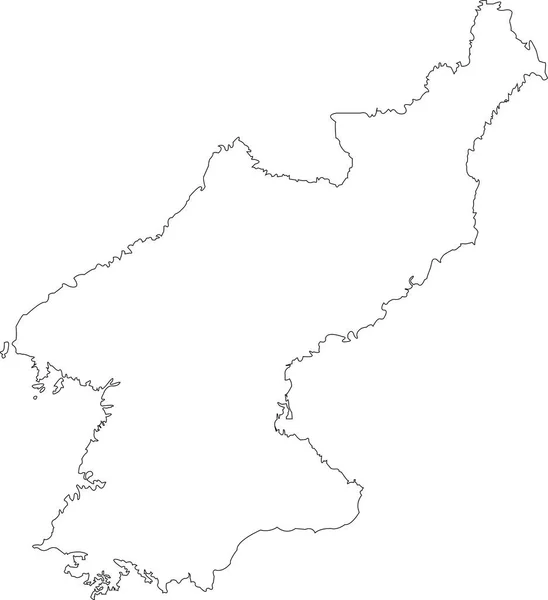 Contour Kaart Van Noord Korea Kaart Van Zwarte Omtrek Noord — Stockvector