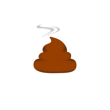 Beyaz arka plan vektör illüstrasyon izole karikatür tarzı simgesinde bok parçası