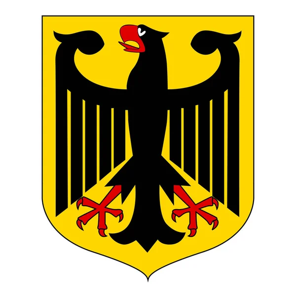 Vektor Illustration Deutscher Wappenadler Isoliert Auf Weißem Hintergrund Deutsches Symbol — Stockvektor