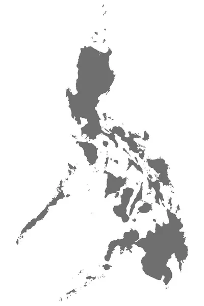 Kaart Van Filipijnen Het Grijs Een Witte Achtergrond Gedetailleerde Accurate — Stockvector