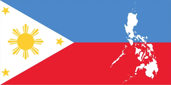 Beyaz harita filipino bayrak illüstrasyon ve Filipinler Cumhuriyeti