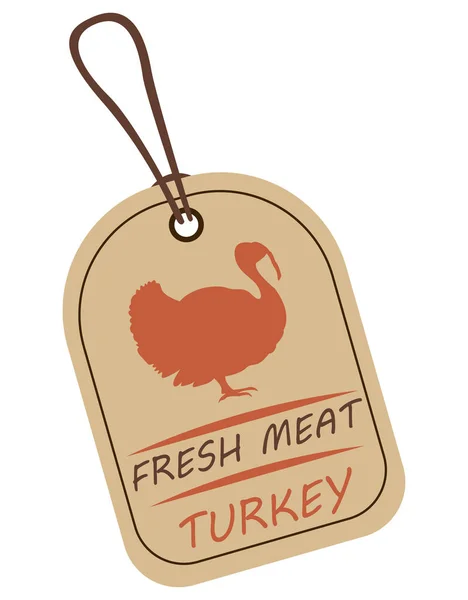 Συμβολοσειρά Ετικέτα Ετικέτα Του Κρέατος Ετικέτα Την Εικόνα Της Τουρκίας — Διανυσματικό Αρχείο