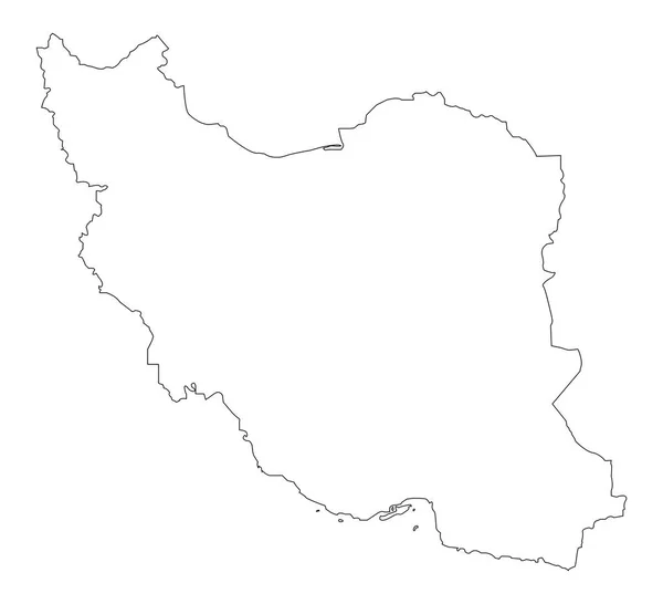 Iran Map Outline Vektorillustration Isoliert Auf Weißem Hintergrund — Stockvektor