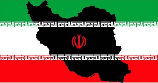 Islamitische Republiek Iran Met Vlag Kaart — Stockvector