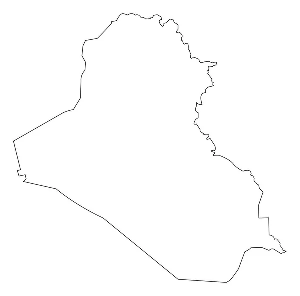 Iraq Mapa Contorno Vector Ilustración Aislado Sobre Fondo Blanco — Vector de stock