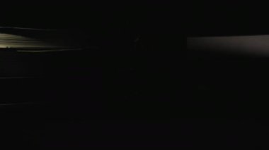 Karanlıkta kitaplar arasında adalet heykeli