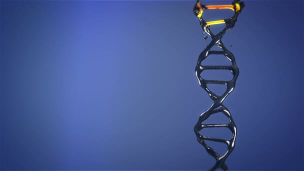 La molecola di DNA viene distrutta e muta ruotando — Video Stock