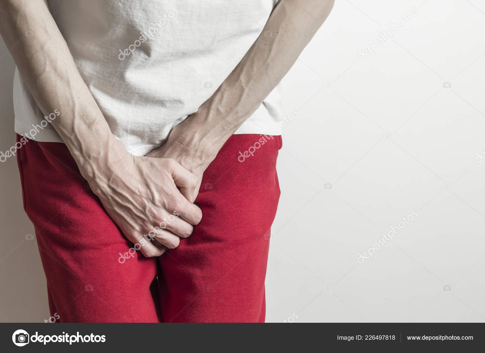 Prostate Concept Inflammation Bladder Premature Ejaculation Man Holding  Penis Stock Photo by ©Sasha2109 226497818
