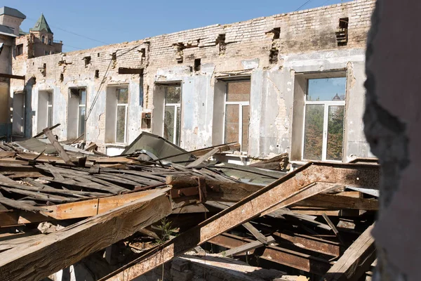 Stanza Abbandonata Casa Interno Dell Edificio Distrutto — Foto Stock