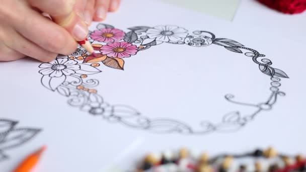 Artista Diseñador Dibuja Collar Joyería Boceto — Vídeo de stock