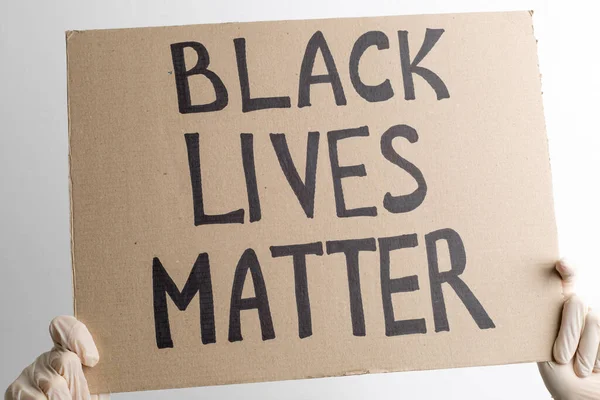 Black Lives Matter Banner Hands Protesters — Stock Photo, Image