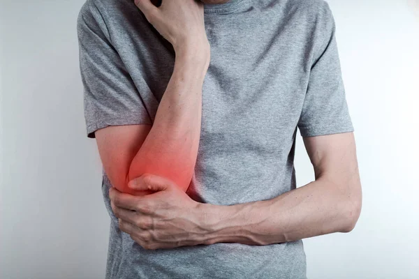 Hombre Con Dolor Físico Imagen Recortada — Foto de Stock