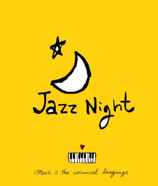 konser poster / yarım yamalak müzik illüstrasyon - vektör