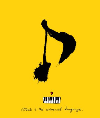 konser poster / yarım yamalak müzik illüstrasyon - vektör