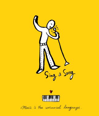 konser poster / yarım yamalak müzik illüstrasyon - vektör